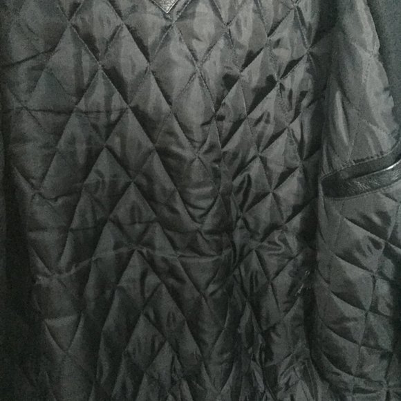 Leather and Wool Bomber Jacket - Picture 2 of 4